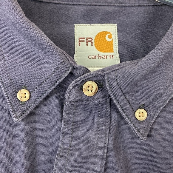 Carhartt Men's Flame-Resistant Long Sleeve Twill Pocket Shirt Dark Navy Sz XL - Picture 6 of 12